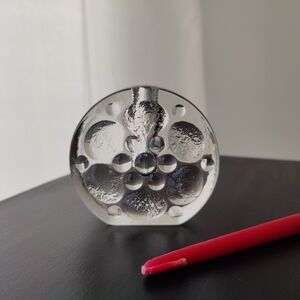 Clear Glass Decorative Paperweight - Crystal Bubble Design